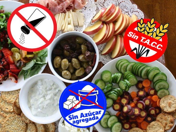 Alimentos sin azucar, gluten o sal