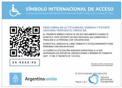 Simbolo Internacional de acceso automoviles argentina